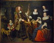 unknow artist Retour de chasse. Portrait d'une famille strasbourgeoise painting